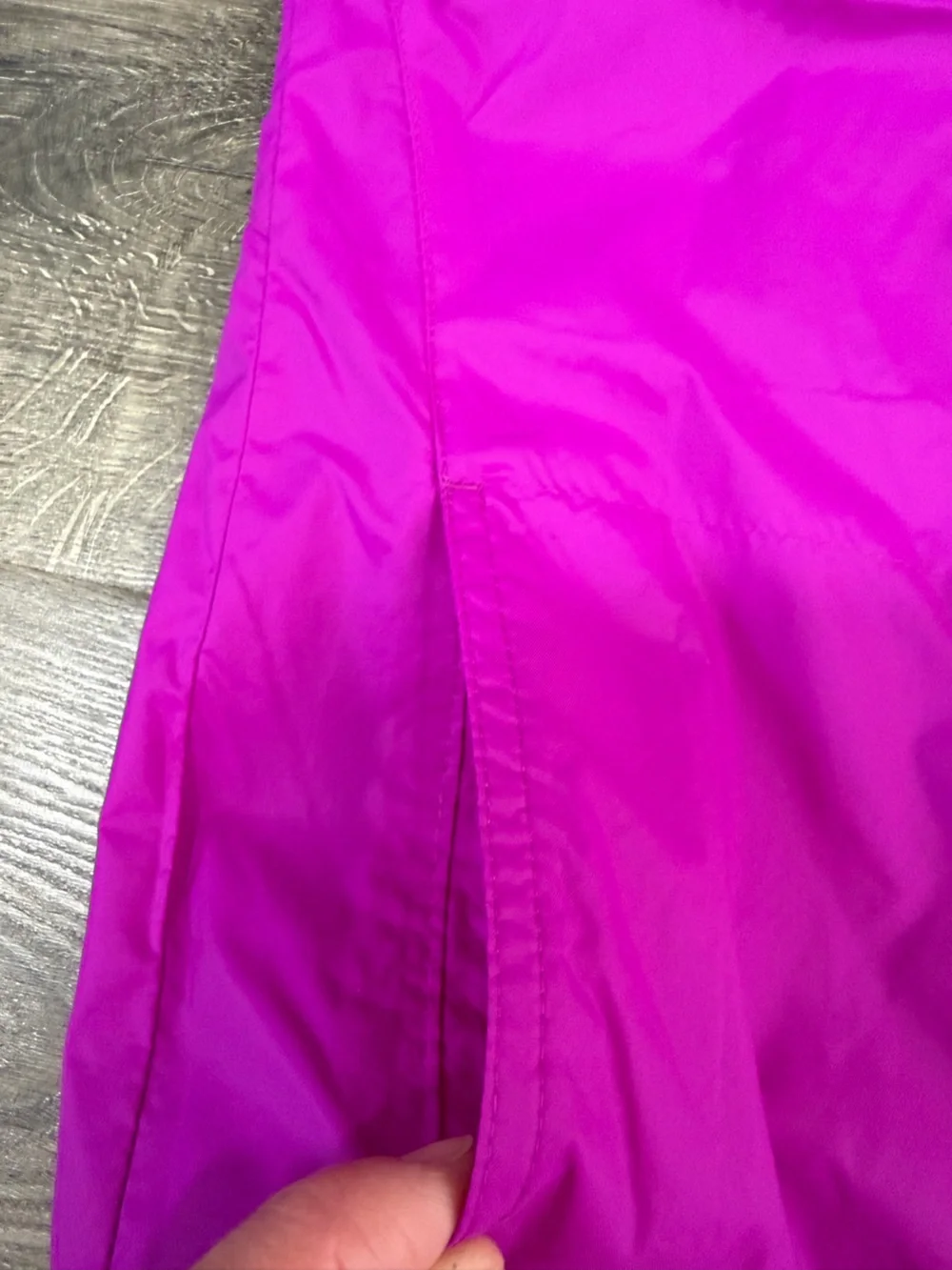 Columbia Girls Bright Pink Hooded Rain  Jacket with Teal Zipper